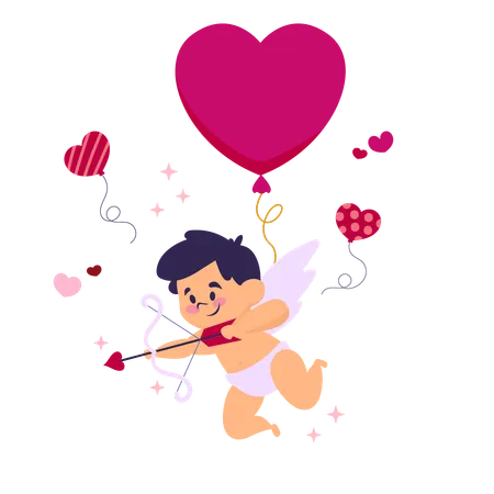 Cupido de san valentin  Ilustración