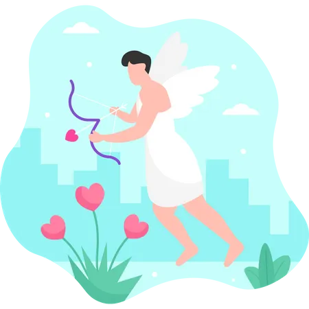 Cupido de san valentin  Ilustración