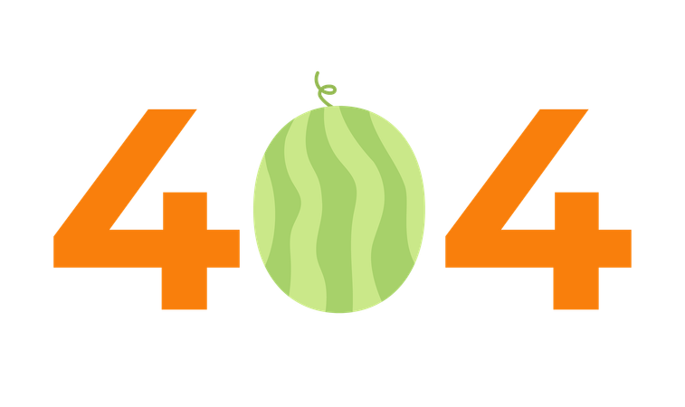 Error de fruta de sandía 404  Ilustración