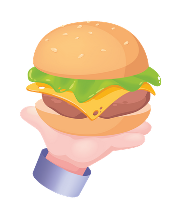 Sanduíche de hambúrguer  Ilustração