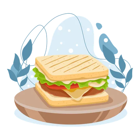 Sandwich Element Vector Illustration With Food Theme Editable Vector Element Illustration