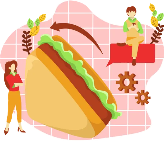 Sándwich de verduras  Ilustración