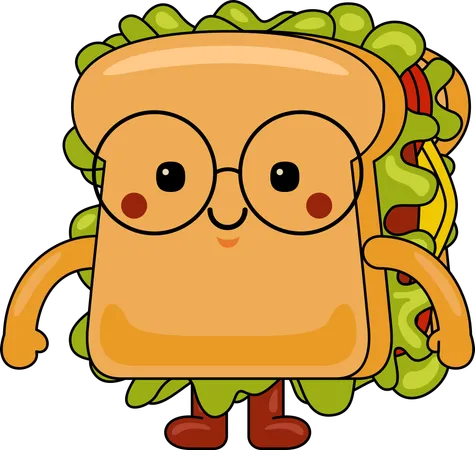 Mascotte de sandwich  Illustration