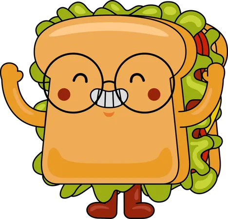 Mascotte de sandwich  Illustration