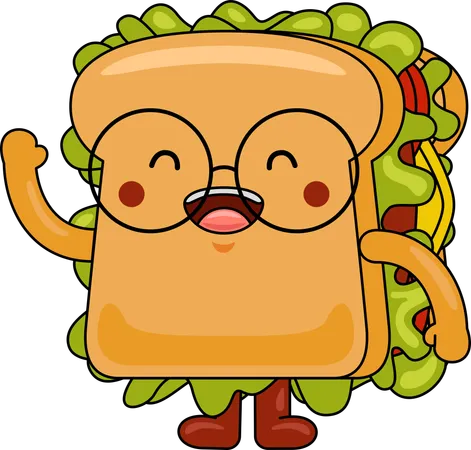 Mascotte de sandwich  Illustration