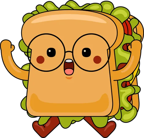 Mascotte de sandwich  Illustration