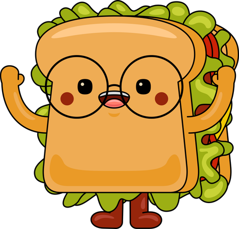 Mascotte de sandwich  Illustration