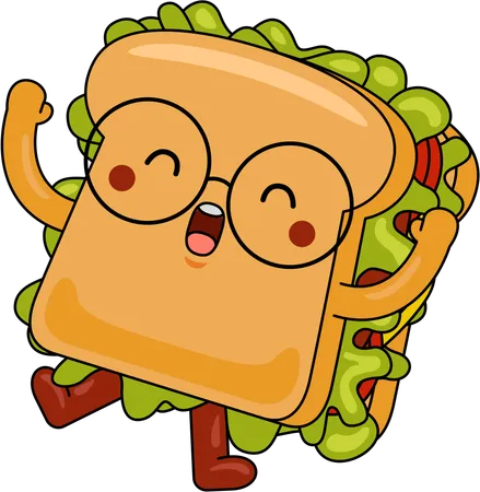 Mascotte de sandwich  Illustration