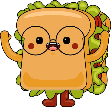 Sandwich-Maskottchen  Illustration