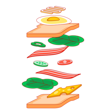 Sandwich On The Air  Illustration