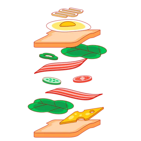 Sandwich On The Air  Illustration