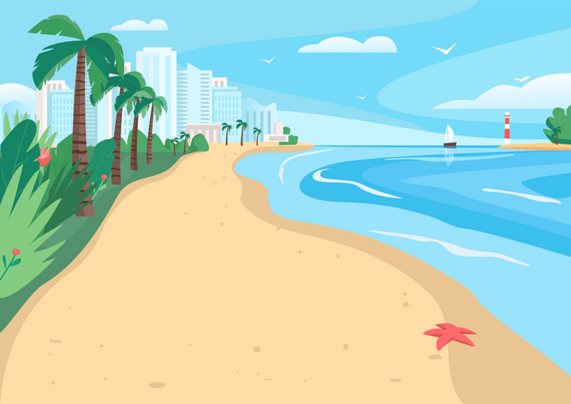 Sandy beach Illustration