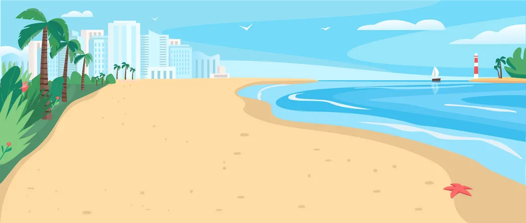 Sandy beach Illustration