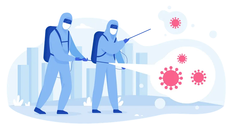 Sanitary inspection worker  Illustration