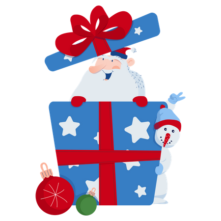 Santa and gift  Illustration