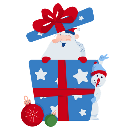 Santa and gift  Illustration
