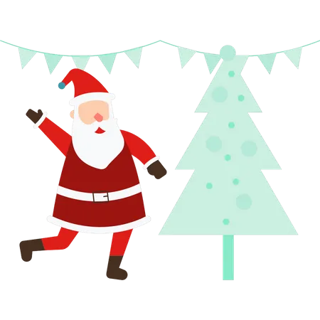 Santa celebrating Christmas festival  Illustration