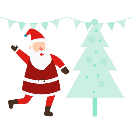 Santa celebrating Christmas festival  Illustration