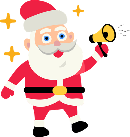 Santa claus Announcing Christmas  Illustration