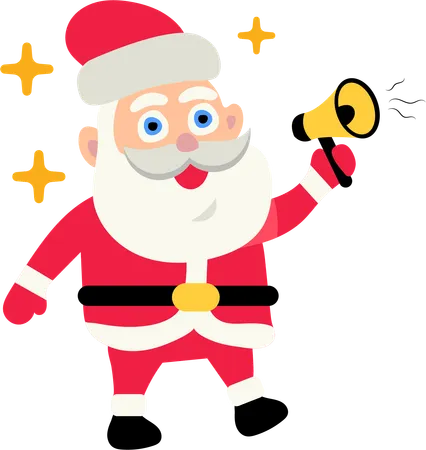 Santa claus Announcing Christmas  Illustration