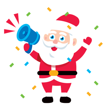 Santa Claus Announcing with megaphone  Illustration