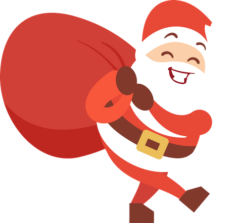Santa claus carrying gifts Illustration