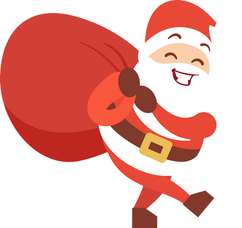 Santa claus carrying gifts  Illustration