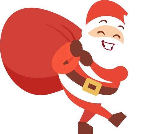 Santa claus carrying gifts  Illustration