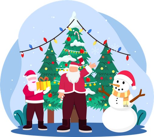 Santa Claus celebrating christmas  Illustration