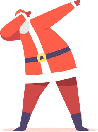 Santa Claus Dabbing Motion Illustration