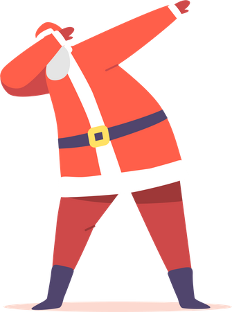 Santa Claus Dabbing Motion  Illustration