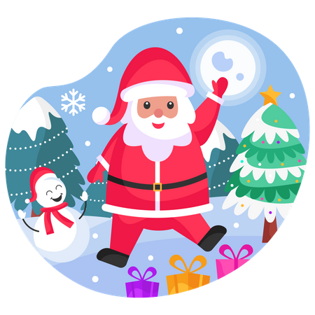 Santa claus dance  Illustration