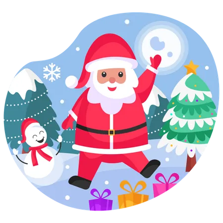 Santa claus dance  Illustration