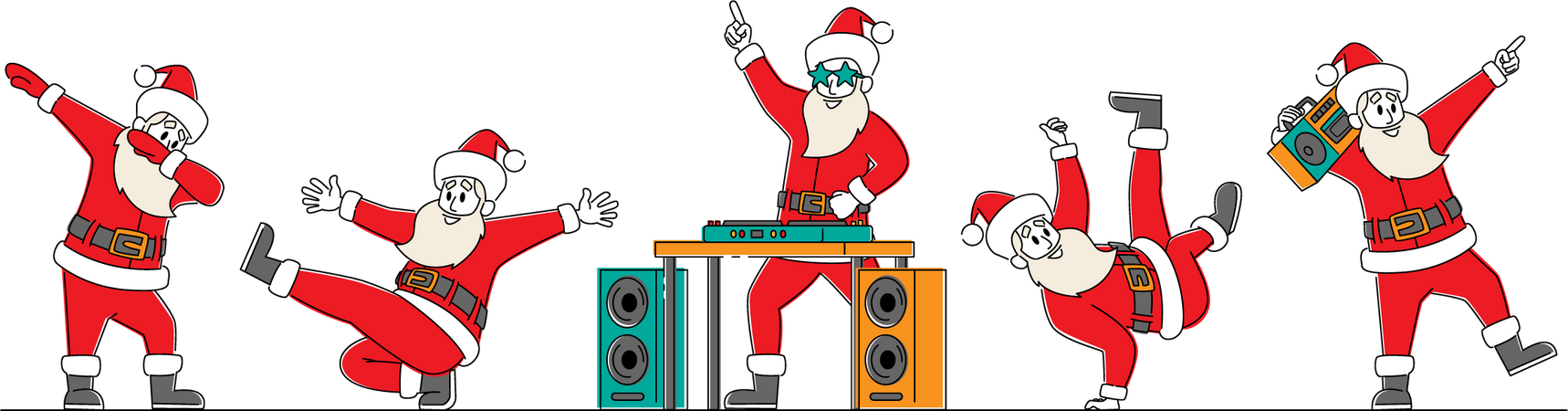 Santa Claus Dancing Illustration