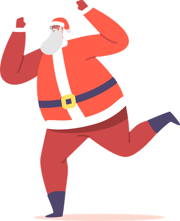 Santa Claus Dancing  Illustration