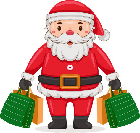 Santa Claus deliver christmas gift  Illustration