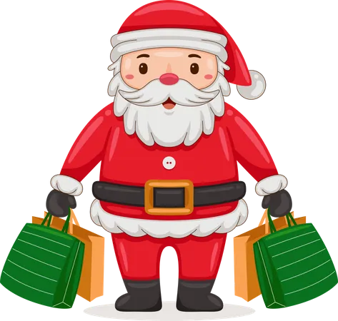Santa Claus deliver christmas gift  Illustration