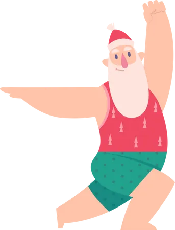 Santa Claus Doing Workout  Illustration