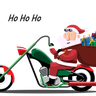 santa claus driving scooter illustration