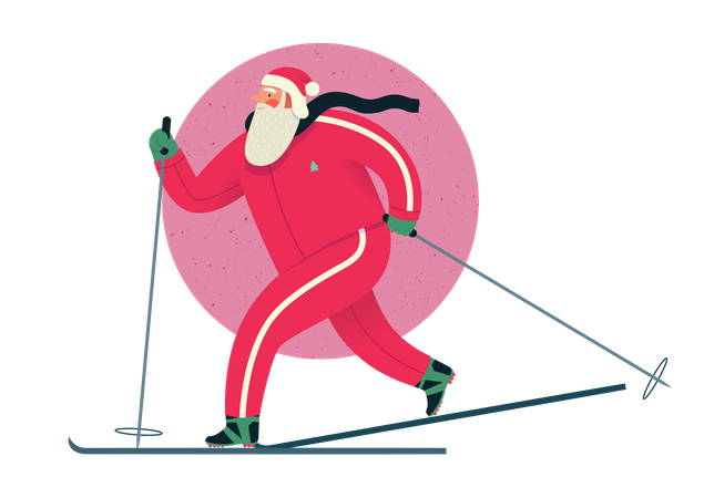 Santa claus enjoying ski  Illustration