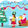 free santa claus giving gift illustrations