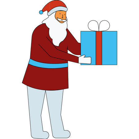 Santa Claus giving gift  Illustration