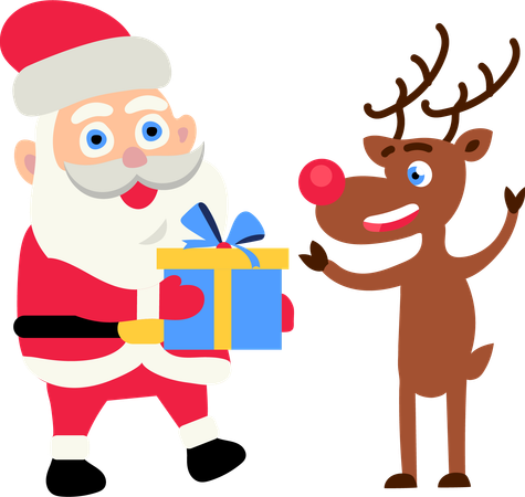 Santa Claus giving gift  Illustration