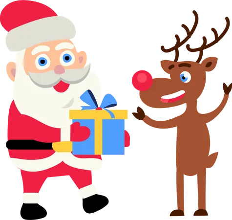 Santa Claus giving gift  Illustration