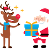 illustrations for santa claus giving gift