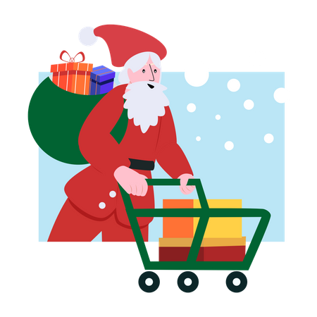 Santa Claus giving gifts Illustration