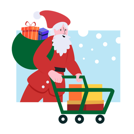 Santa Claus giving gifts  Illustration