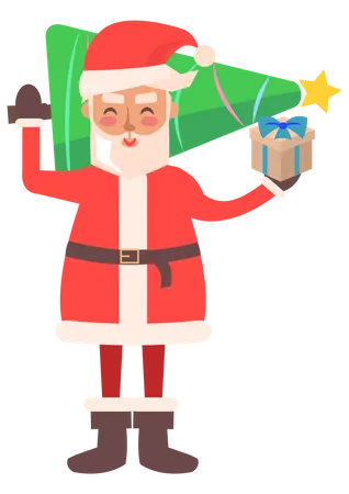 Santa Claus Greeting  Illustration
