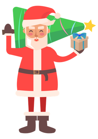 Santa Claus Greeting  Illustration