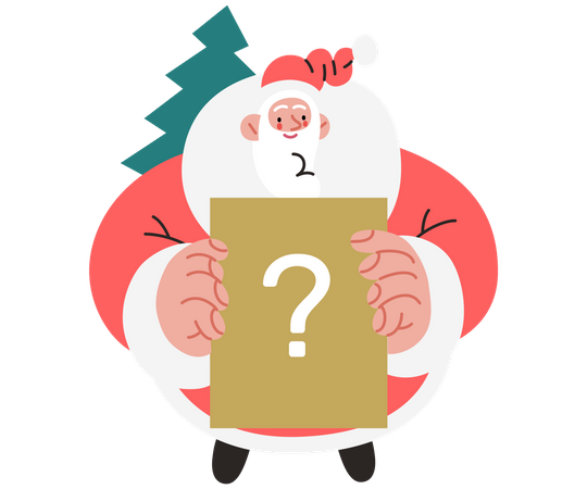 Santa Claus holding an information board  Illustration